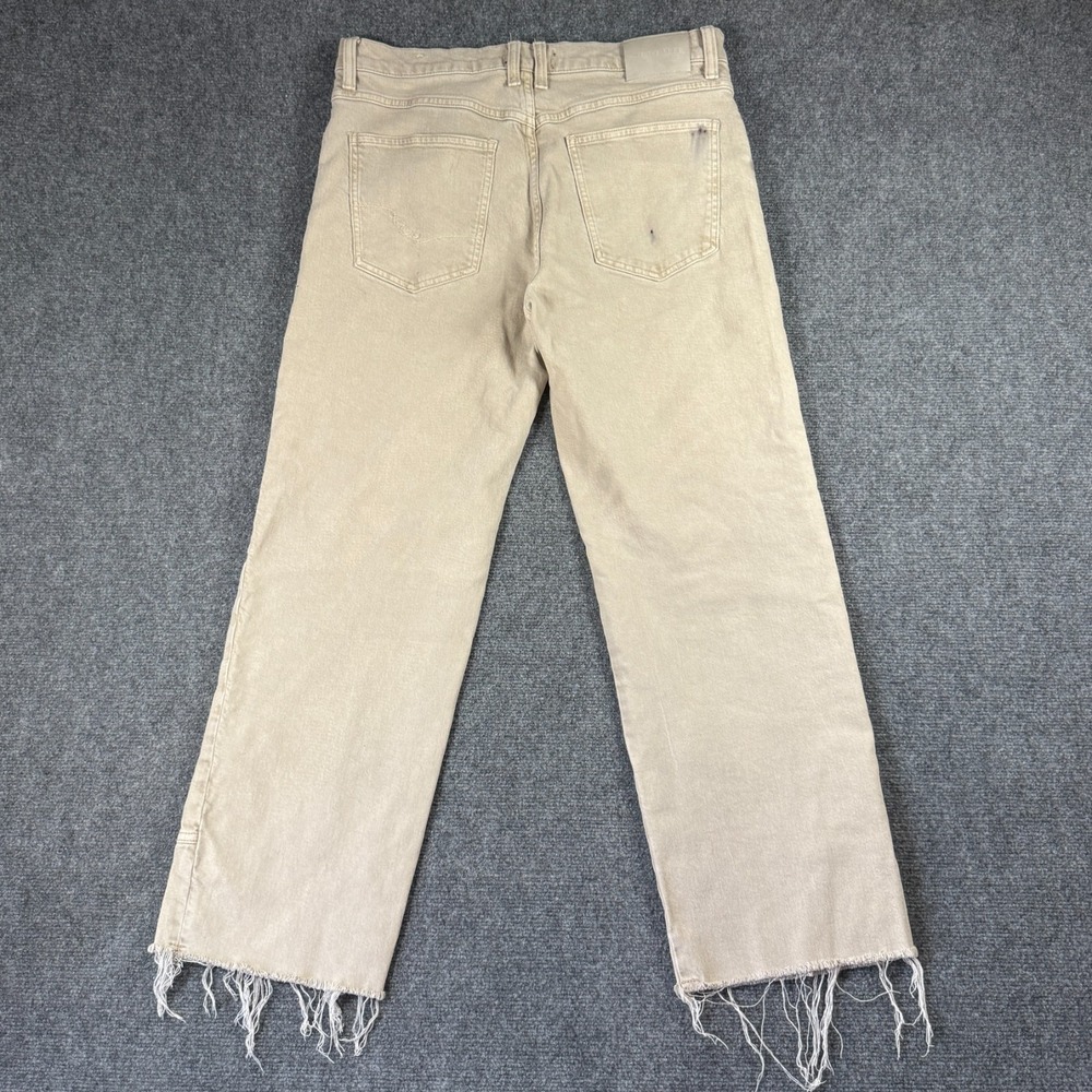Free People We the Free Size 31 Risk Taker Mid Rise Straight Jeans Beige Ecru - Picture 2 of 13